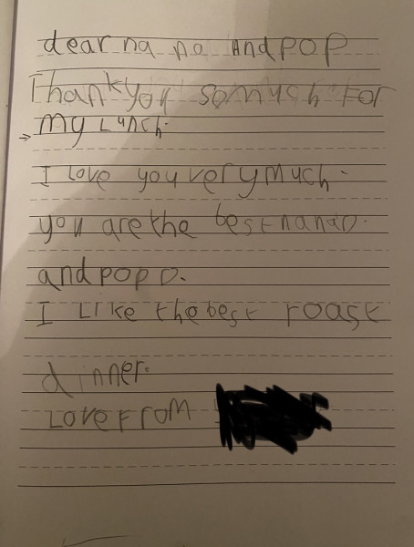 Six year old just learned to write a sentence. 