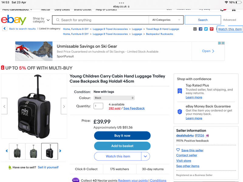 easy jet carry on bag, 2 nights in Channel Islands next week...
