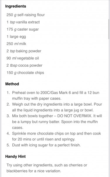 HELP - Mumsnet Chocolate Muffin Recipe