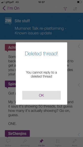 I can’t reply to any threads on the app 