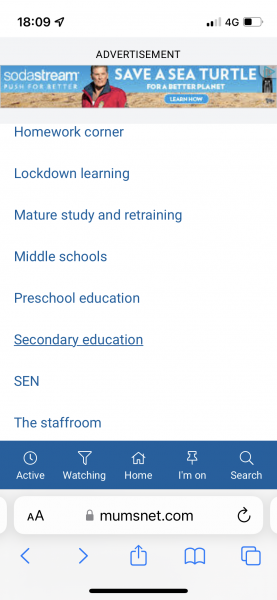 What's in the education section of your topics page?