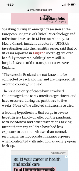 Hepatitis outbreak in children