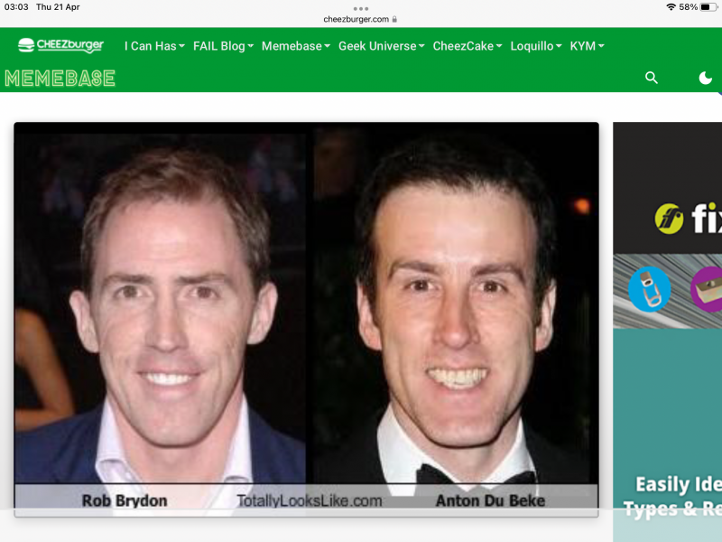 Famous people doppelgängers … I’ll start!