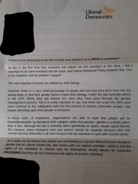 Respect my sex - response from Lib Dem candidate