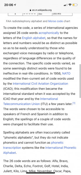 Do you know the nato phonetic thread and do you use it? 