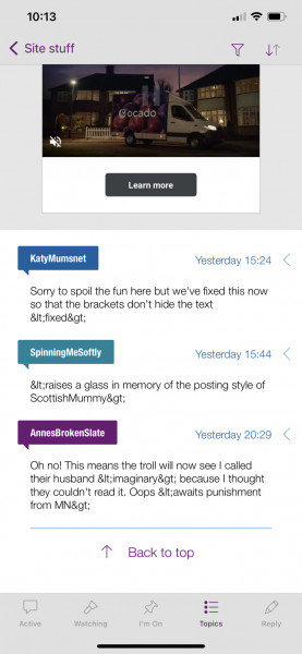 Anyone else's < creepy wee brackets > making text disappear?