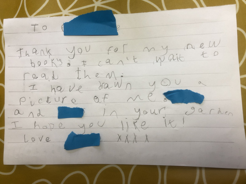 Six year old just learned to write a sentence. 