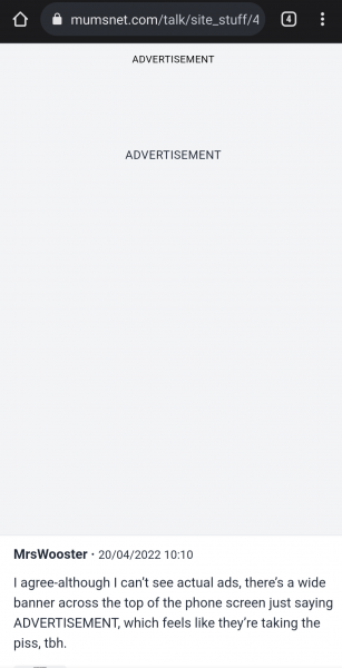Mumsnet Premium now includes Ads?