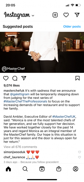 Professional Masterchef sad news !