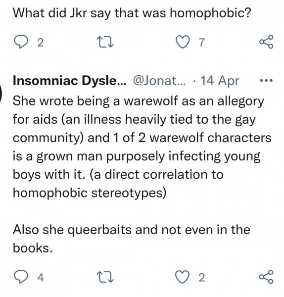 Man blames JKR for hideous homophobic verbal attack on US train.