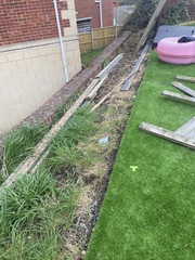 Rebuilding fence beyond boundary line