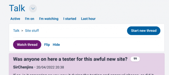 Was anyone on here a tester for this awful new site? 