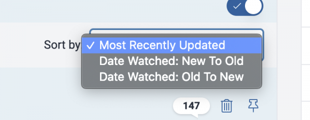 PLEASE can you add a way to organise 'Threads I'm Watching'?