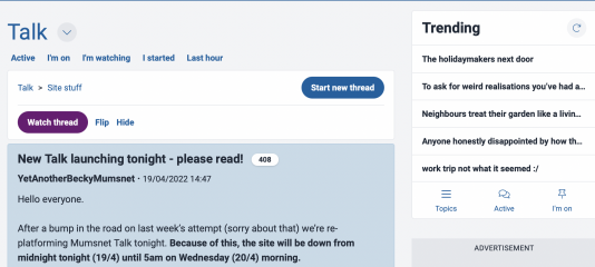 New Talk launching tonight - please read!