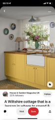 Yellow kitchen cabinets… India yellow by F&B 