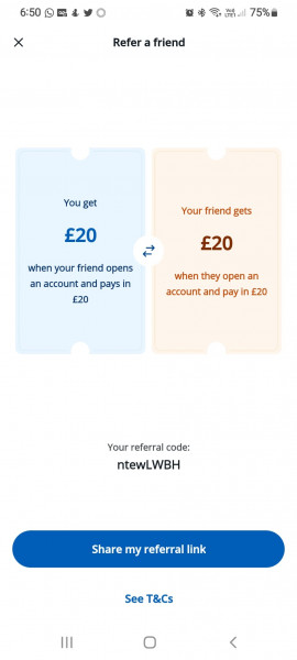 Chase free £20 instant 18 invites available 