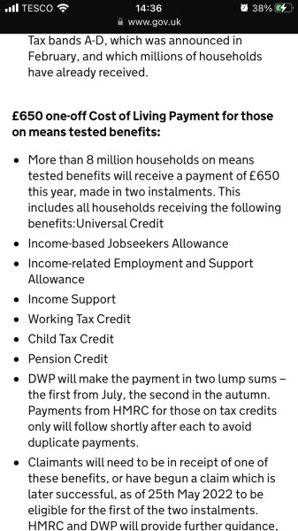 Some families to get a total of £1,200 cash, to support with cost of living crisis.