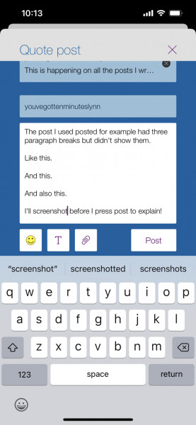 Paragraph breaks not showing