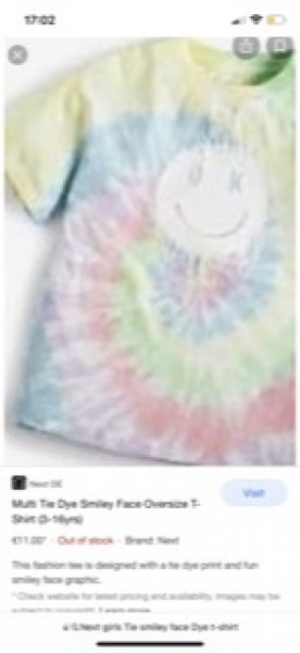 Trying to trace a particular T-shirt from Next for my daughter, who has autism.