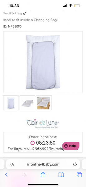 Clair de lune changing mat..