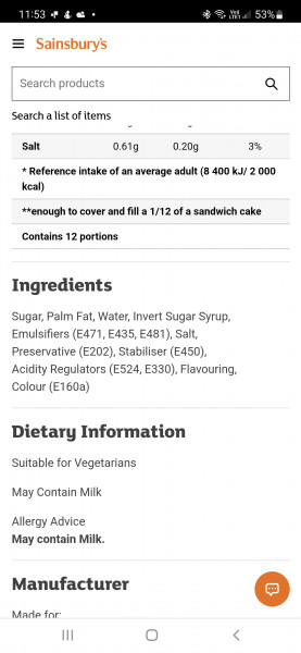 Buttercream icing for Victoria sponge, whats shop bought like?