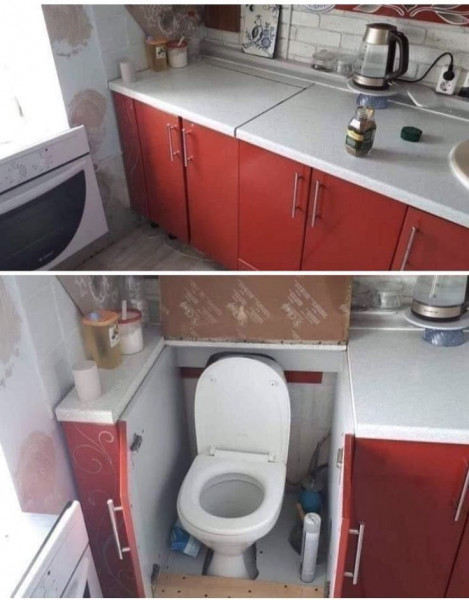 Toilet in the kitchen, just why?!