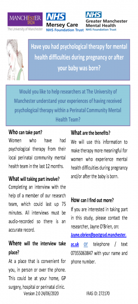 Have you had psychological therapy for mental health difficulties during pregnancy or after your baby was born?