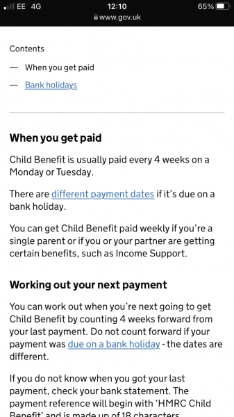 To think child benefit should be paid today! 