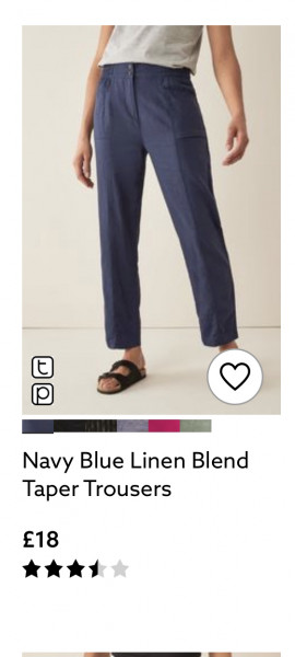 Linen/Linen-Look trousers with elastic waist