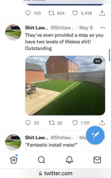 Artificial garden lawns - what a weird world