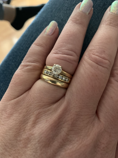 .. to ask to see your engagement & wedding rings? :D