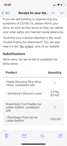 I asked DH to pick up "x" from the supermarket and he bought "y". What bizarre swaps or substitutes have you had?