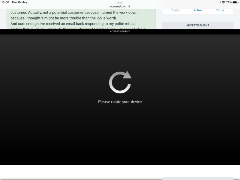 Ad covering whole page