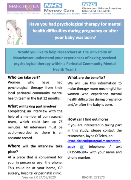 Have you had psychological therapy for mental health difficulties during pregnancy or after your baby was born?