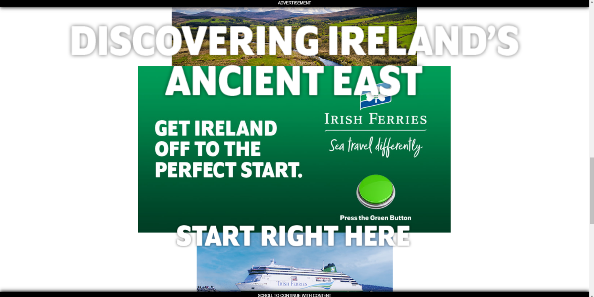 Ad covering whole page