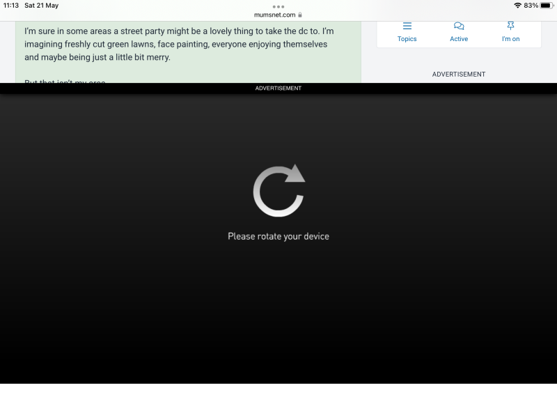 Ad covering whole page