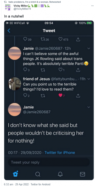 JKR has no fucks left to give. Although she would express it much better