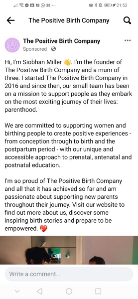 The Positive Birth Company feedback
