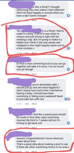 Leaving baby in buggy when going for swim 