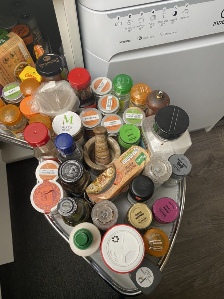 Show me how you store your herbs and spices?