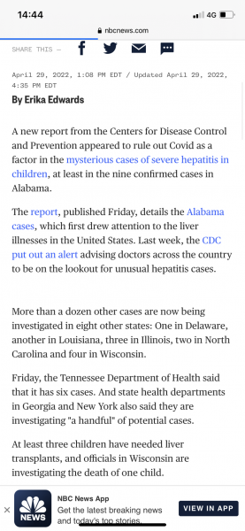 Hepatitis outbreak in children