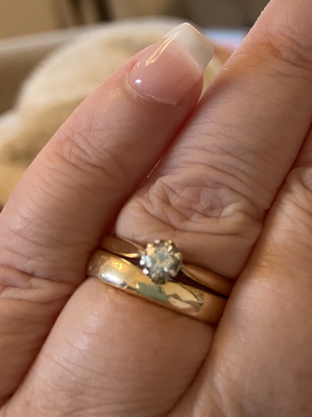 .. to ask to see your engagement & wedding rings? :D