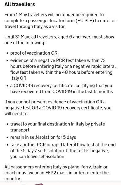 Italy with kids and covid