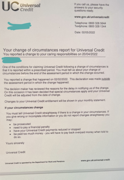DLA and Univeral credit 