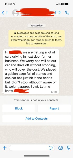 Batshit Neighbours - how would you respond to this message?