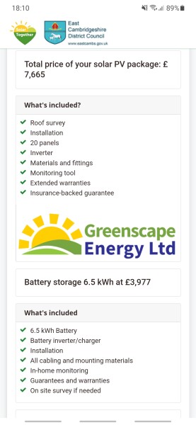 Has anybody had a quote for Solar Panels in the last three months