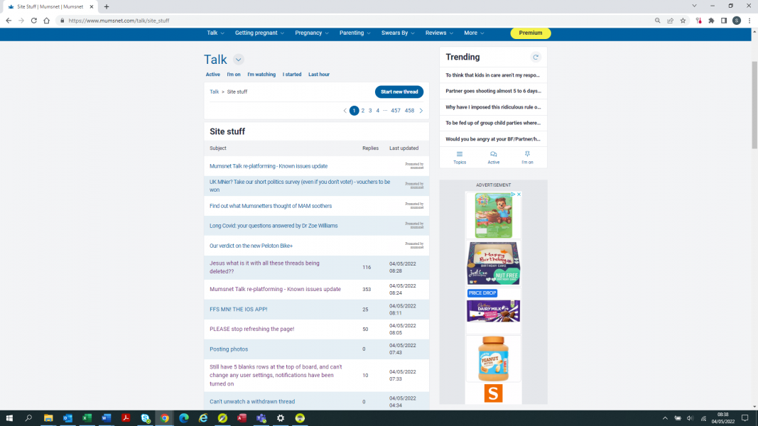 Still have 5 blanks rows at the top of board, and can't change any user settings, notifications have been turned on