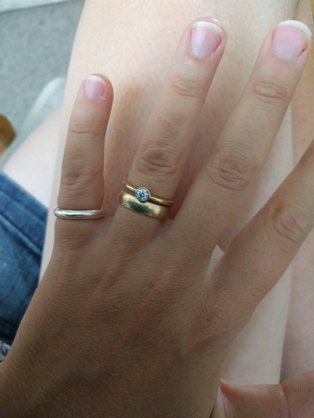 .. to ask to see your engagement & wedding rings? :D