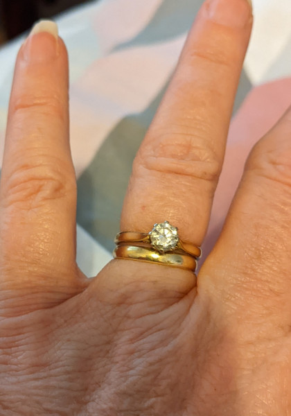 .. to ask to see your engagement & wedding rings? :D