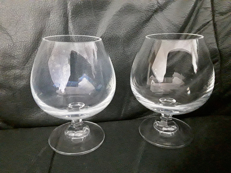 Drinking glasses - blue hue on one of a pair